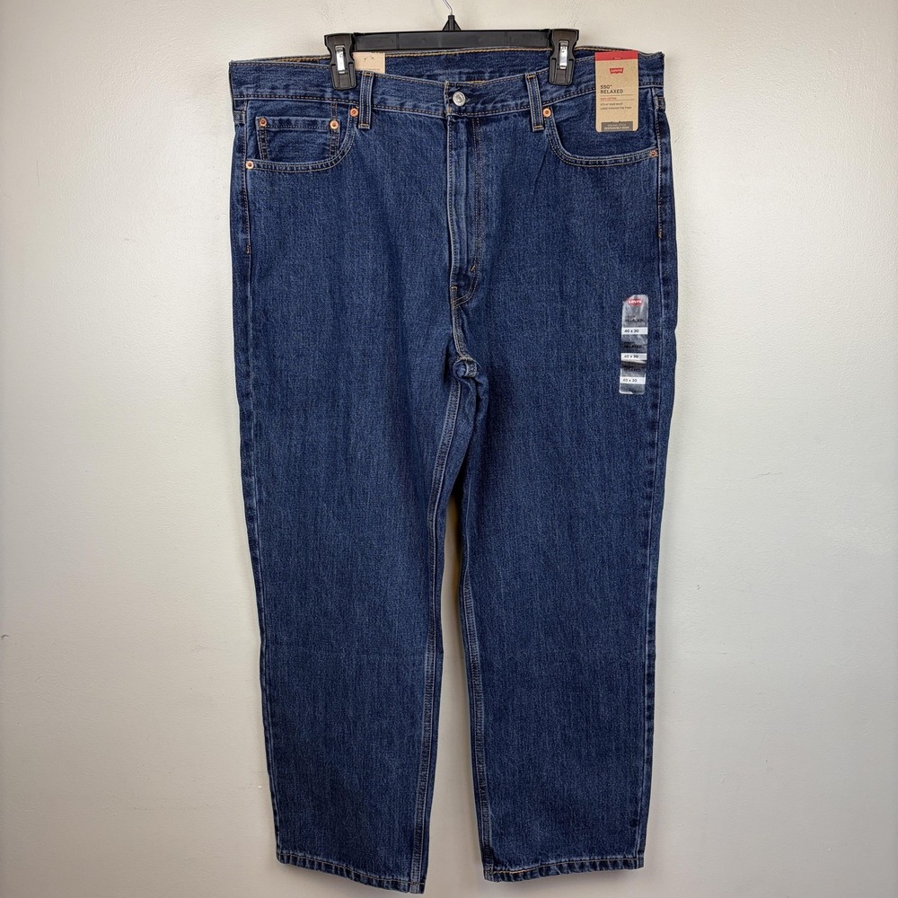 Levis 550 Jeans Mens 40x30 Blue Relaxed Fit Tapered Leg Denim 100% Cotton